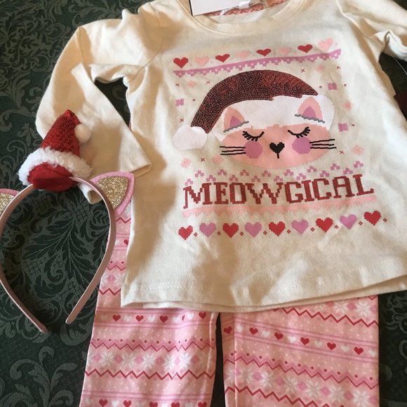 NWt 18m or 2t Nannette santa cat christmas set - Picture 8 of 8
